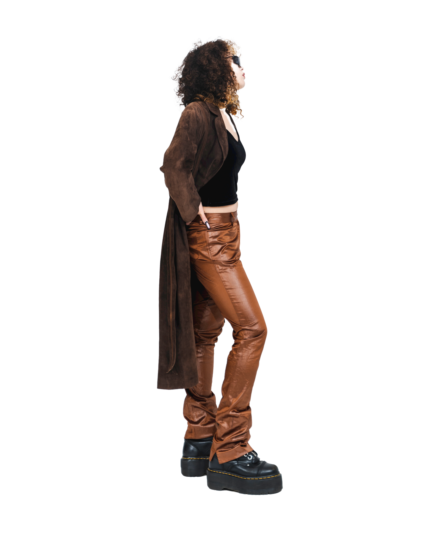 "VINTAGE" LEATHER FLARED PANTS