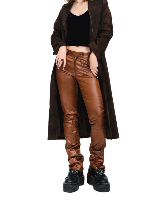 "VINTAGE" LEATHER FLARED PANTS