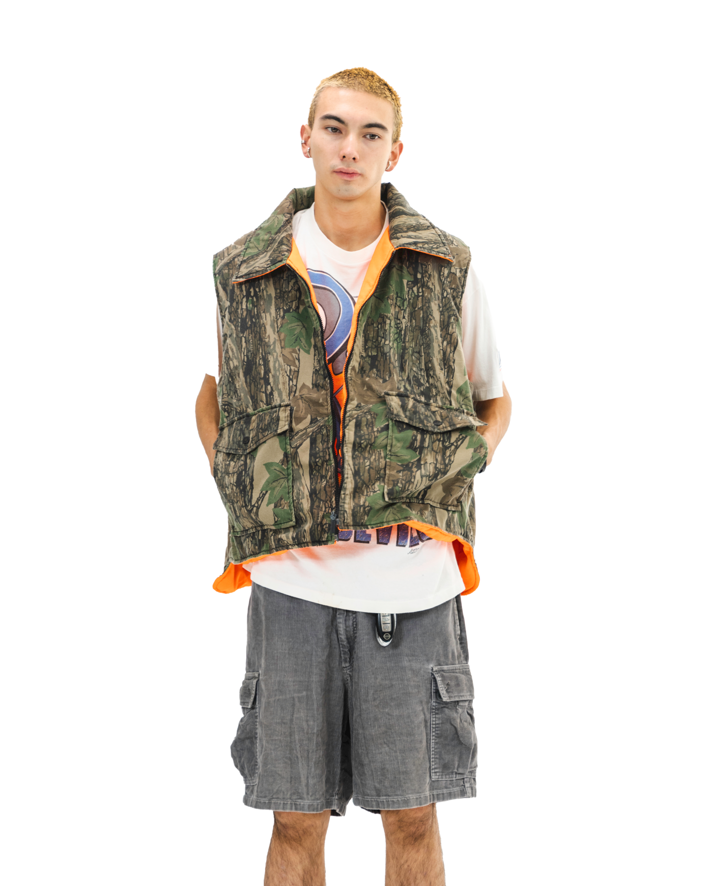 “90S” REVERSIBLE REAL CAMO HUNTING VEST (L)