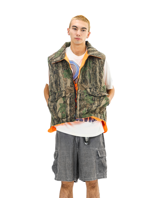 “90S” REVERSIBLE REAL CAMO HUNTING VEST (L)